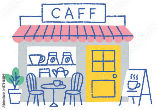 City café with aroma of coffee_color
