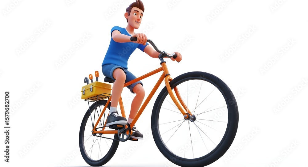Obraz premium Animated Illustration of Adventure and Youthfulness