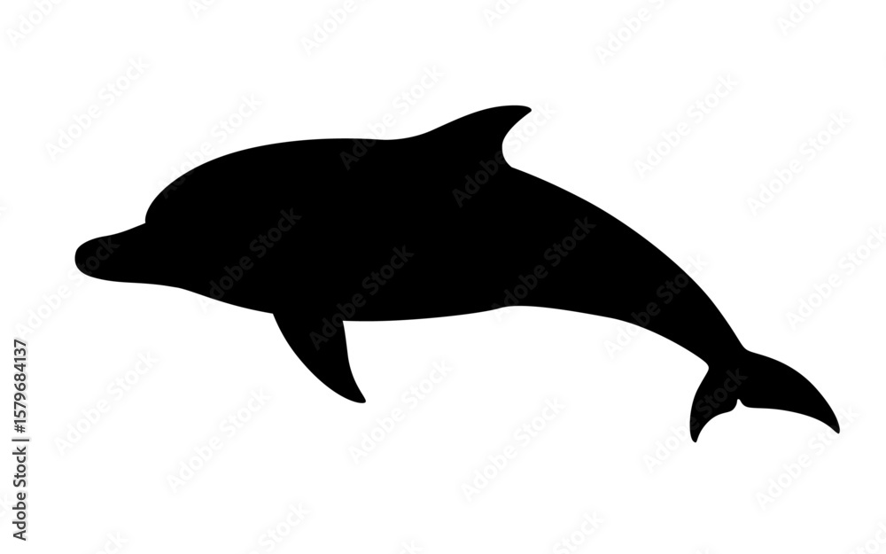 Fototapeta premium イルカのシルエット_ベクターイラスト