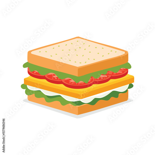 Simple Illustration Sandwich stacked layers