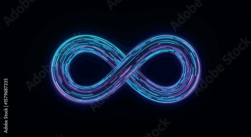 Glowing Infinity Symbol on Black Background