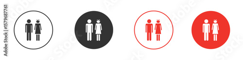 Girlfriend icon symbol. Simple, flat design for web or mobile app. Minimal Vector illustration logotype.