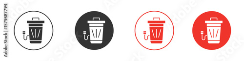 Garbage disposal icon symbol. Simple, flat design for web or mobile app. Minimal Vector illustration logotype.
