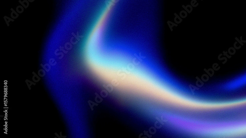 lue neon light wave on dark background