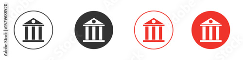 Courthouse icon symbol. Simple, flat design for web or mobile app. Minimal Vector illustration logotype.