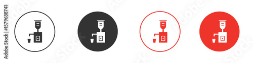 Cold pressed juicer icon symbol. Simple, flat design for web or mobile app. Minimal Vector illustration logotype.