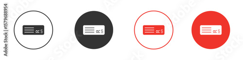 Cheque icon symbol. Simple, flat design for web or mobile app. Minimal Vector illustration logotype.