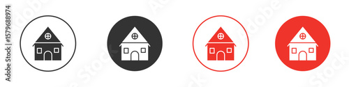 Chalet icon symbol. Simple, flat design for web or mobile app. Minimal Vector illustration logotype.