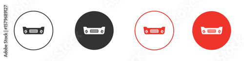 Car bumper icon symbol. Simple, flat design for web or mobile app. Minimal Vector illustration logotype.