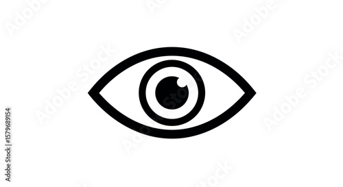 Simple Black and White Eye Icon
