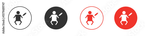 Baby Vaccination icon symbol. Simple, flat design for web or mobile app. Minimal Vector illustration logotype.