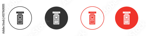 ATM machine icon symbol. Simple, flat design for web or mobile app. Minimal Vector illustration logotype.