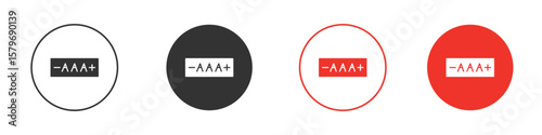 AAA battery icon symbol. Simple, flat design for web or mobile app. Minimal Vector illustration logotype.