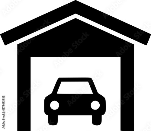 car garage vector flat icon
