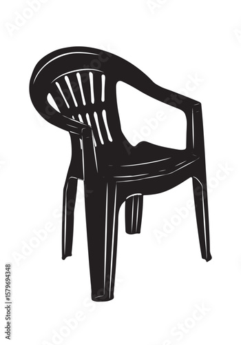 Plastic chair popular in Brazil in bars and pubs. Isolated on a transparent background