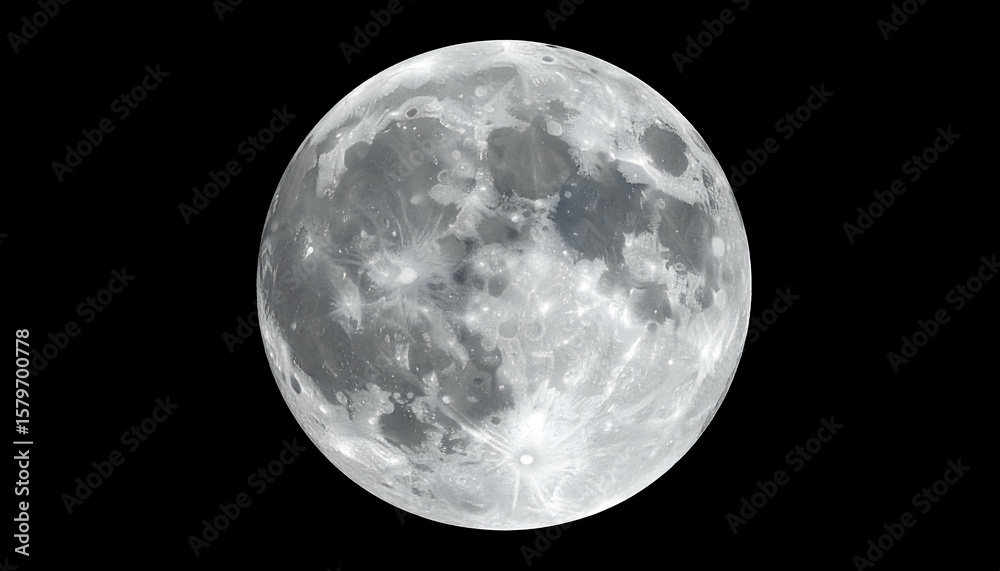 Fototapeta premium Full Moon in Night Sky Close Up