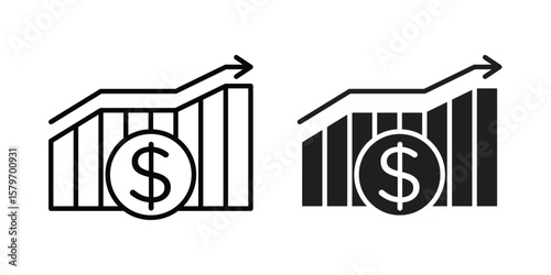 capital gain icon concept. pixel perfect linear ui icon.
