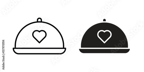 Wedding dinner icon concept. pixel perfect linear ui icon.