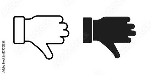 Thumb down icon concept. pixel perfect linear ui icon.