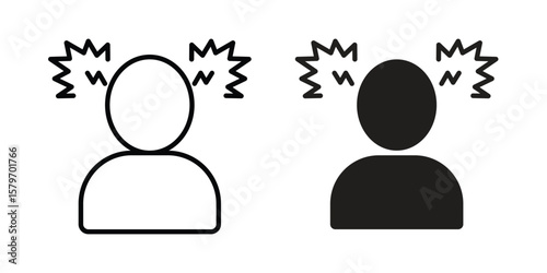 Stress icon concept. pixel perfect linear ui icon.