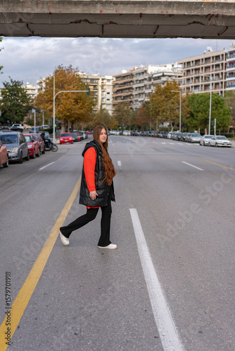 Wallpaper Mural Unedited Portrait of a youn Woman walking around the city. Face Expressing Various Emotions  Torontodigital.ca