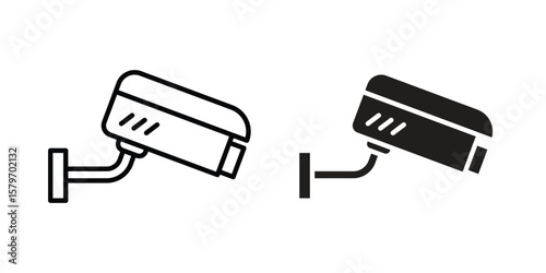 Security camera icon concept. pixel perfect linear ui icon.