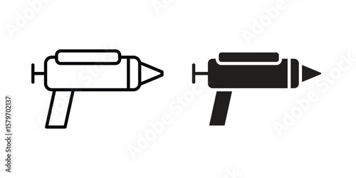 Sealants gun icon concept. pixel perfect linear ui icon.