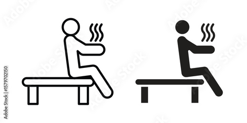 Sauna icon concept. pixel perfect linear ui icon.