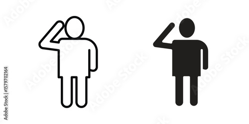 Salute icon concept. pixel perfect linear ui icon.