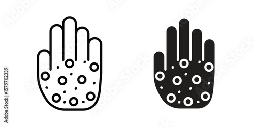 Rash hand icon concept. pixel perfect linear ui icon.