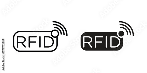 RFID icon concept. pixel perfect linear ui icon.