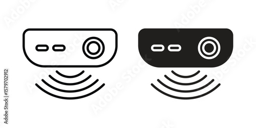 Motion sensor icon concept. pixel perfect linear ui icon.