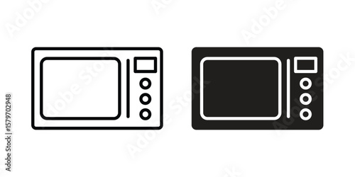 Microwave icon concept. pixel perfect linear ui icon.