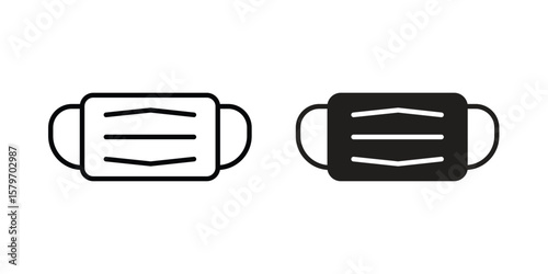 Medical mask icon concept. pixel perfect linear ui icon.