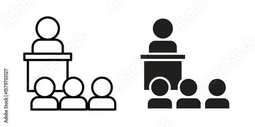 Lecture icon concept. pixel perfect linear ui icon.