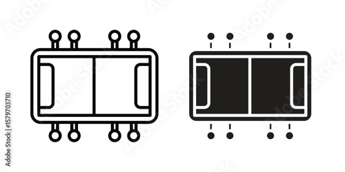 Foosball icon concept. pixel perfect linear ui icon.