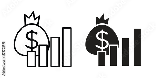 Fiscal policy icon concept. pixel perfect linear ui icon.