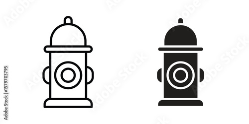 Fire hydrant icon concept. pixel perfect linear ui icon.
