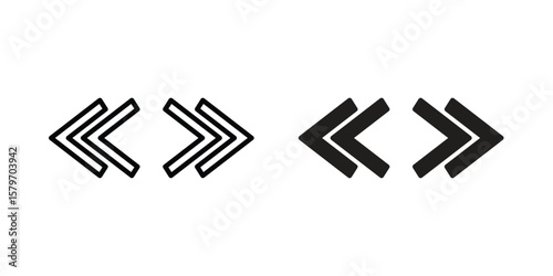 Double arrow icon concept. pixel perfect linear ui icon.