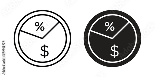 Dividend yield icon concept. pixel perfect linear ui icon.