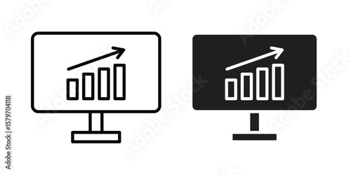 Data Analysing icon concept. pixel perfect linear ui icon.
