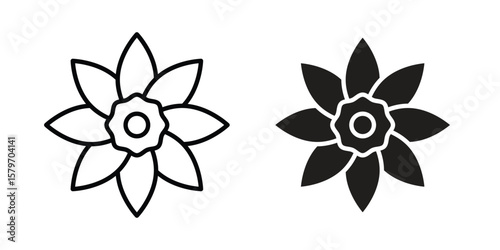 Daffodil icon concept. pixel perfect linear ui icon.