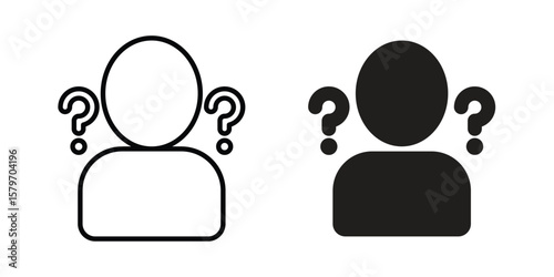 Curious human icon concept. pixel perfect linear ui icon.