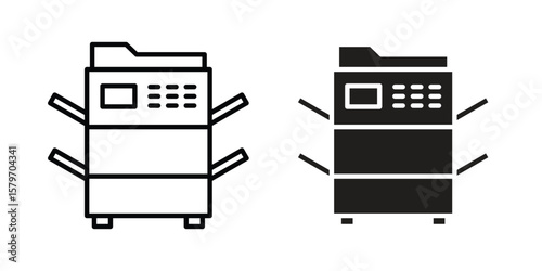 Copier icon concept. pixel perfect linear ui icon.