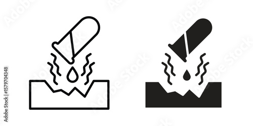 Corrosive substance icon concept. pixel perfect linear ui icon.