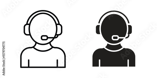Callcenter icon concept. pixel perfect linear ui icon.