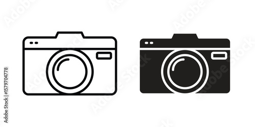 Camera icon concept. pixel perfect linear ui icon.