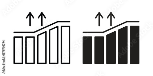 Business performance icon concept. pixel perfect linear ui icon.