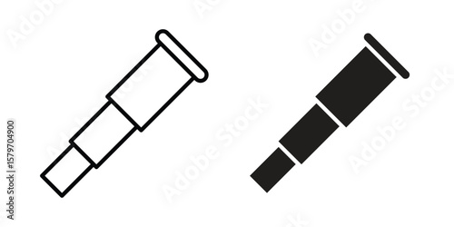 Boat Telescope icon concept. pixel perfect linear ui icon.