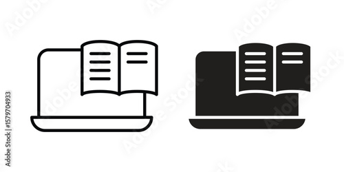 Blended learning icon concept. pixel perfect linear ui icon.
